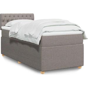 vidaXL Boxspringbett mit Matratze Taupe 80x200 cm Stoff