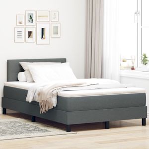 vidaXL Boxspringbett mit Matratze Dunkelgrau 120x190 cm Stoff
