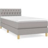 vidaXL Boxspringbett mit Matratze Hellgrau 80x200 cm Stoff
