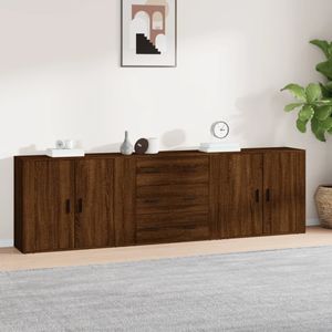 vidaXL Sideboards 3 Stk. Braun Eichen-Optik Holzwerkstoff