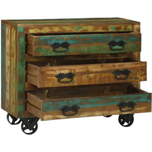 vidaXL Sideboard mit 3 Schubladen 80x30x65 cm Massivholz Recyceltes