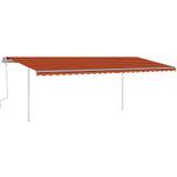 vidaXL Markise Manuell Einziehbar mit LED 6x3 m Orange und Braun