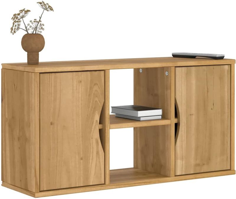vidaXL TV-Schrank ODDA 79x24x40 cm Massivholz Kiefer