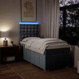 vidaXL Boxspringbett mit Matratze Hellgrau 90x200 cm Stoff