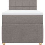 vidaXL Boxspringbett mit Matratze Taupe 90x190 cm Stoff