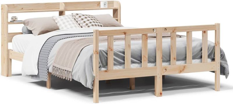 vidaXL Massivholzbett ohne Matratze 160x200 cm Kiefernholz