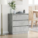vidaXL Nachttisch mit LED Beton Grau 71x34,5x75 cm Holzwerkstoff