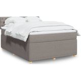vidaXL Boxspringbett mit Matratze Taupe 140x190 cm Stoff