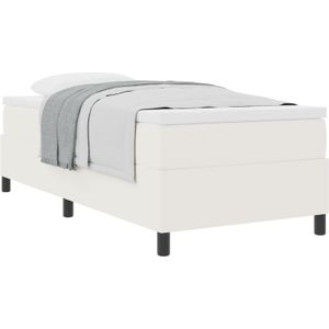 vidaXL Boxspringbett mit Matratze Creme 100x200 cm Cordstoff