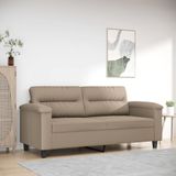 vidaXL 2-Sitzer-Sofa Taupe 140 cm Mikrofasergewebe
