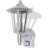 vidaXL Außenwandlampe Laterne Aufrecht Edelstahl mit Bewegungssenor