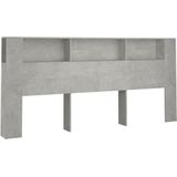 vidaXL Kopfteil mit Ablagen Betongrau 220x18,5x104,5 cm