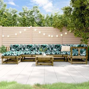 vidaXL 8-tlg. Garten-Lounge-Set mit Kissen Imprägniertes Kiefernholz