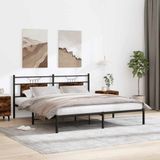 vidaXL Bettgestell ohne Matratze Räuchereiche 160x200 cm Holzwerkstoff
