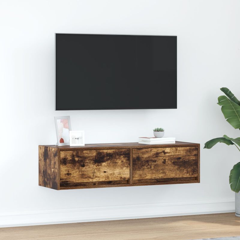 vidaXL TV-Schrank Räuchereiche 100x31x25,5 cm Holzwerkstoff