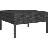 vidaXL 2-tlg. Garten-Lounge-Set mit Auflagen Poly Rattan Schwarz
