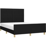 vidaXL Bettgestell ohne Matratze Schwarz 140x190 cm Stoff