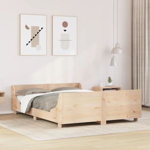 vidaXL Massivholzbett ohne Matratze 135x190 cm Kiefernholz