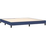 vidaXL Boxspringbett mit Matratze Blau 200x200 cm Stoff