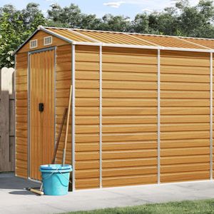vidaXL Gerätehaus Hellbraun 191x725x198 cm Verzinkter Stahl