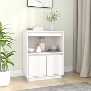vidaXL Sideboard Weiß 60x34x75 cm Massivholz Kiefer