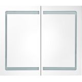 vidaXL LED-Spiegelschrank fürs Bad Grau 80x12x68 cm