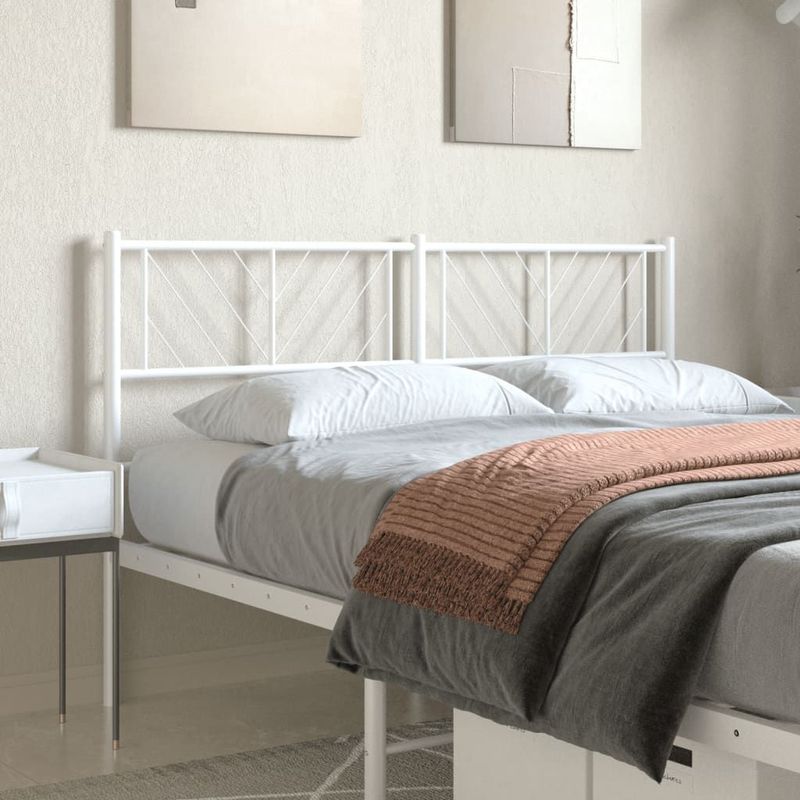 vidaXL Kopfteil Metall Weiß 120 cm
