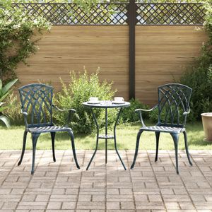 vidaXL Gartenstühle 2 Stk. Grün Aluminiumguss