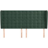 vidaXL Kopfteil mit Ohren Dunkelgrün 183x23x118/128 cm Samt