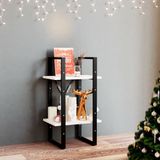 vidaXL Bücherregal 2 Böden Weiß 40x30x70 cm Massivholz Kiefer