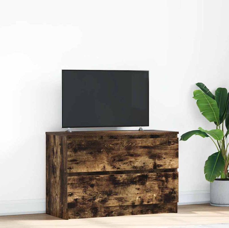 vidaXL TV-Schrank Räuchereiche 80x35x54 cm Holzwerkstoff