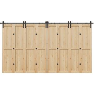 vidaXL Schiebetürbeschlag-Set 400 cm Stahl Schwarz