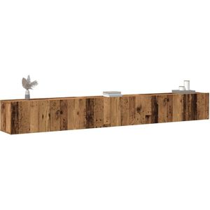 vidaXL 3-tlg. TV-Schrank-Set Wandmontage Altholz-Optik Holzwerkstoff