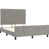 vidaXL Bettgestell ohne Matratze Hellgrau 140x190 cm Samt