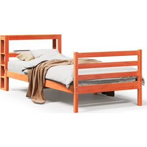 vidaXL Massivholzbett ohne Matratze Wachsbraun 90x200 Kiefernholz