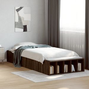 vidaXL Bettgestell Braun Eichen-Optik 75x190 cm Holzwerkstoff