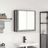 vidaXL Bad-Wandschrank mit Spiegel Grau Sonoma 60x21x60 cm