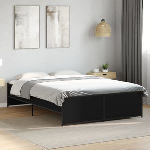 vidaXL Bettgestell Schwarz 120x190 cm Holzwerkstoff und Metall