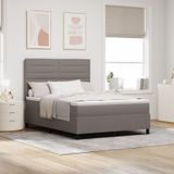 vidaXL Boxspringbett mit Matratze Taupe 160x200 cm Stoff