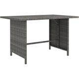 vidaXL Garten-Esstisch Grau 110x70x65 cm Poly Rattan