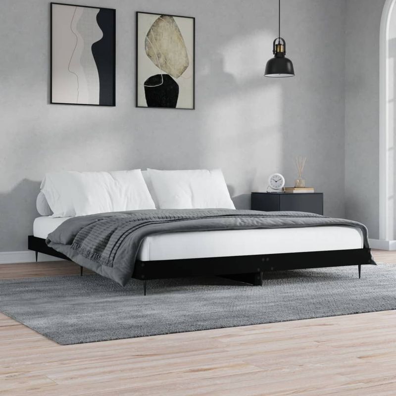 vidaXL Bettgestell ohne Matratze Schwarz 180x200 cm Holzwerkstoff