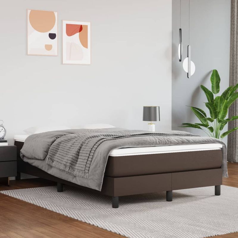 vidaXL Taschenfederkernmatratze Braun 120x200x20 cm Kunstleder