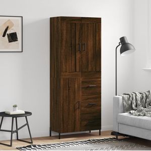 vidaXL Highboard Braun Eichen-Optik 69,5x34x180 cm Holzwerkstoff