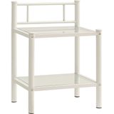 vidaXL Nachttisch Weiß Transparent 45x34,5x60,5 cm Metall und Glas