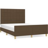 vidaXL Bettgestell ohne Matratze Dunkelbraun 140x190 cm Stoff