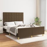 vidaXL Bettgestell ohne Matratze Dunkelbraun 140x190 cm Stoff