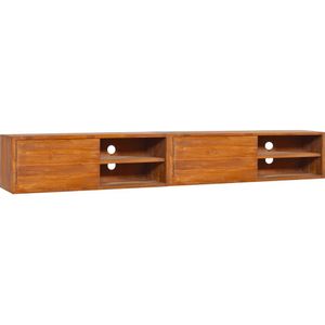 vidaXL TV-Wandschrank 180x30x30 cm Teak Massivholz
