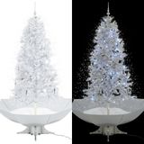 vidaXL Schneiender Weihnachtsbaum mit Schirmfuß Weiß 190 cm