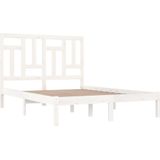 vidaXL Massivholzbett ohne Matratze Weiß 150x200 cm Kiefernholz