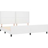 vidaXL Bettgestell mit Kopfteil Weiß 200x200 cm Kunstleder